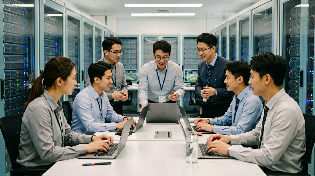 k1集团数据中心与专业运营团队工作场景